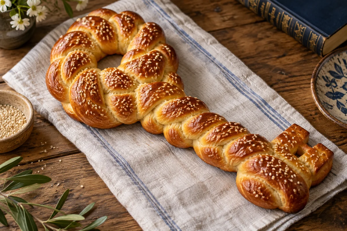 חלה קלועה בצורת מפתח — מנהג חלת המפתח