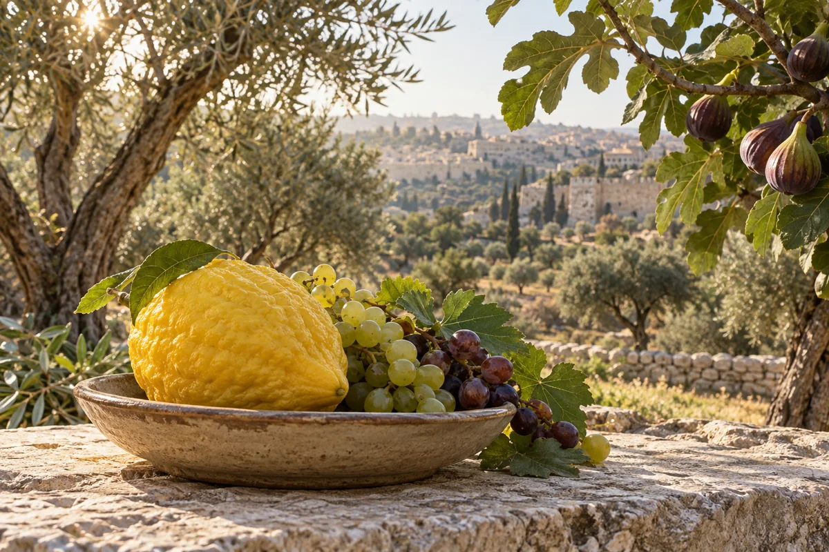 אתרוג וענבים בין אילנות — תפילה לברכת הפירות